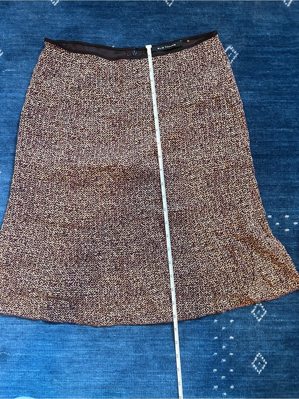 Elie Tahari Speckled Brown A-Line Skirt